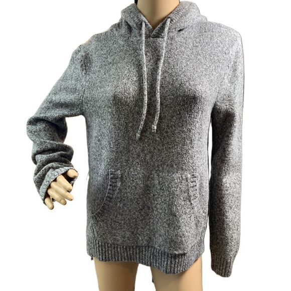 Old Navy Gray Kangaroo Pocket Drawstring Pullover Hoodie Sz Med Normcore Grunge - Picture 1 of 12